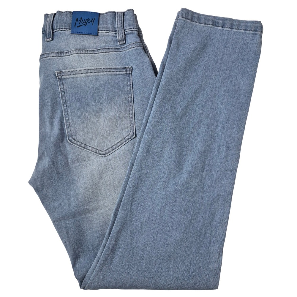 Mugsy Jeans Mens 33/32 (32/31) Blue Light Wash Grands Slim Stretch